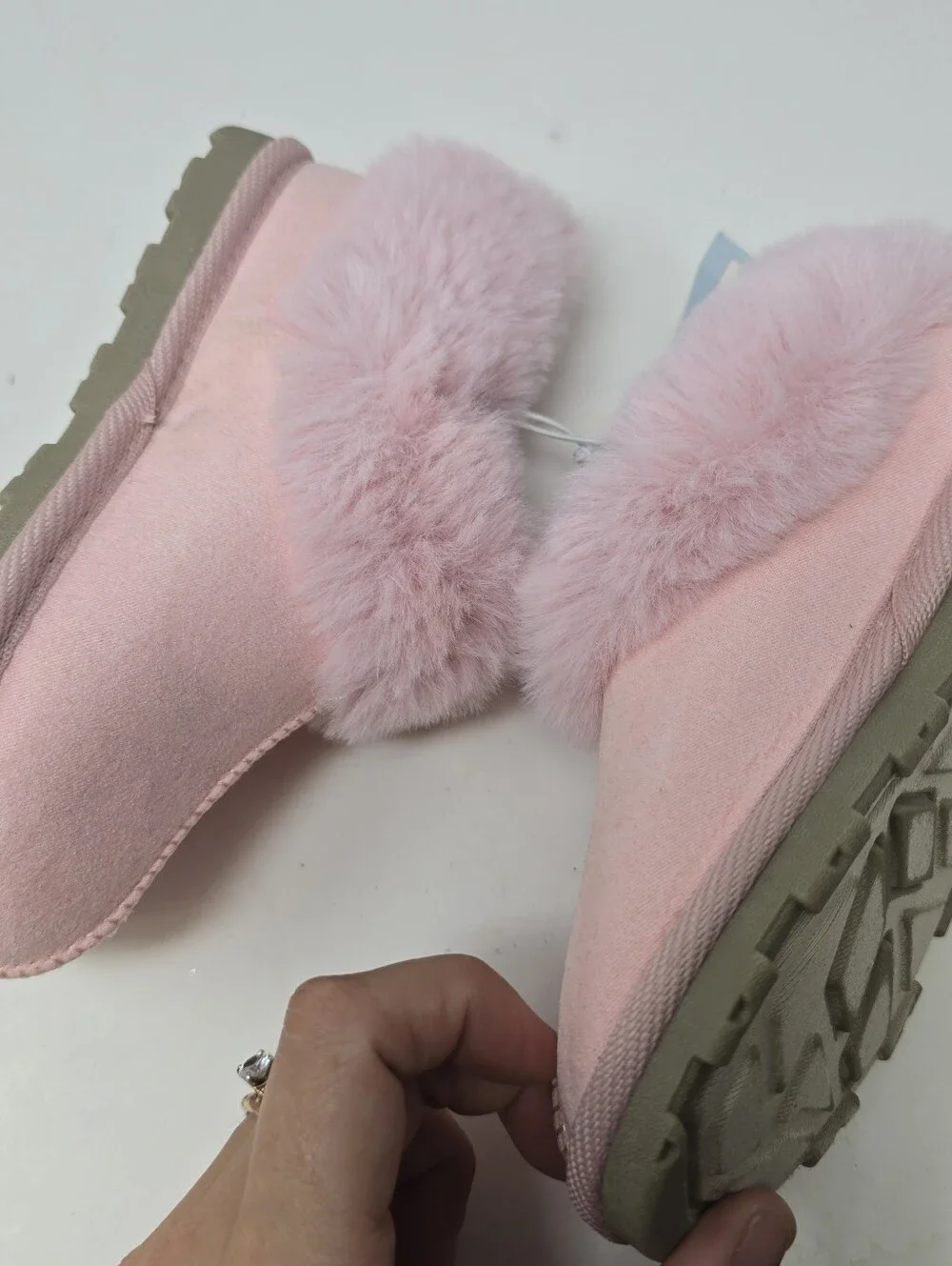 Cat & Jack Girls Size 10 Shoe Lot Bundle Fuzzy Slippers Ankle Rain Boots Pink